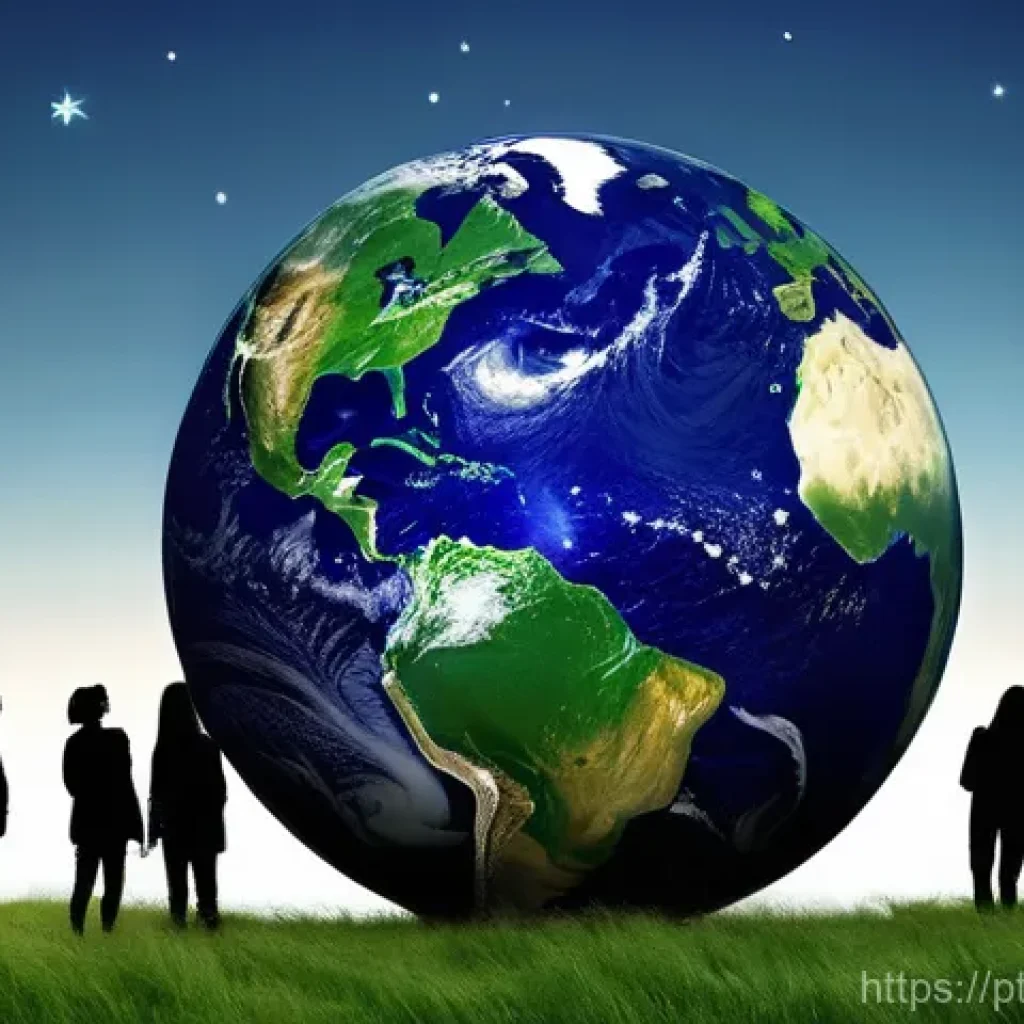 행성간 이주와 지구의 자원 문제 - **Prompt:** A serene yet poignant depiction of Earth as the "Blue Marble" seen from space, glowing v...