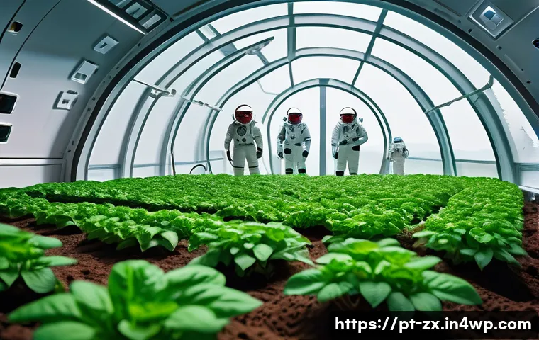 우주 이주 계획의 실행 가능성 검토 - A detailed scene of astronauts in a futuristic Mars colony habitat, wearing advanced space suits wit...