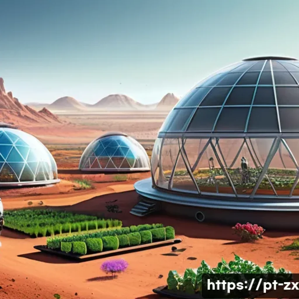 행성간 이주와 인류의 문화적 변화 - A futuristic interplanetary colony scene showcasing diverse human settlers wearing practical space-a...